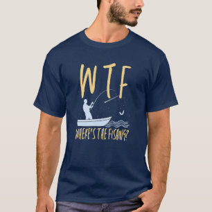 Camiseta WTF Onde está a aposentadoria de peixes engraçados
