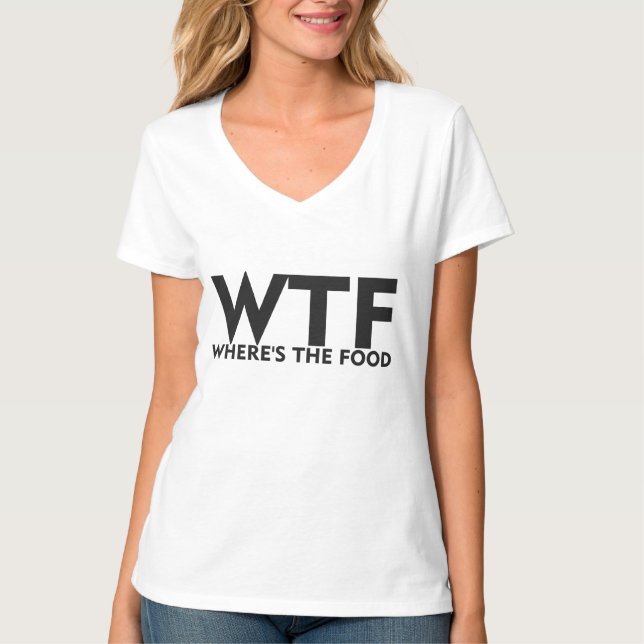 Camiseta WTF onde está a comida (Frente)