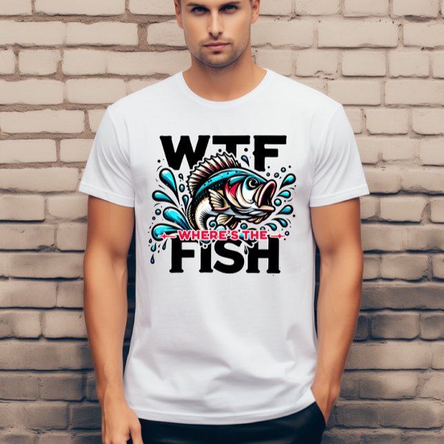 Camiseta Wtf onde está o peixe (Criador carregado)