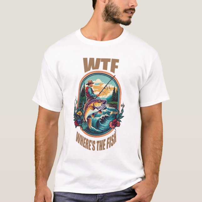 Camiseta wtf onde está o peixe (Frente)