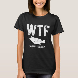 Camiseta Wtf Onde Está O Peixe Largemouth B Engraçado Gi