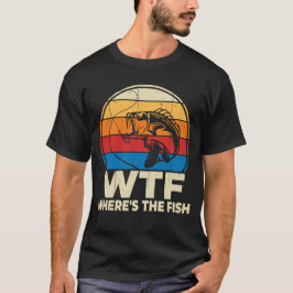 Camiseta WTF Onde O Presente De Sobrevivente De Pesca Engra