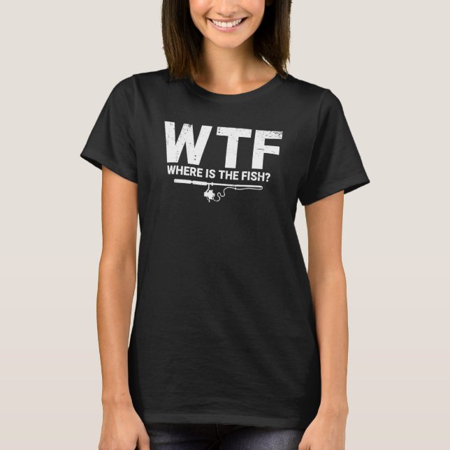 Camiseta Wtf Onde Se Encontra O Peixe De Pesca Do Gelo (Frente)
