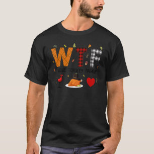 Camiseta Wtf Wine Turkey Family Xadrez Engraçado Ação De Gr