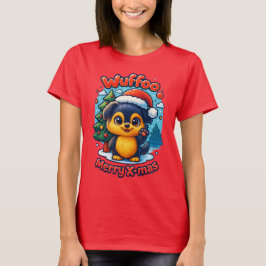 Camiseta Wuffoo Molli Merry Natal Kawaii 3D Feriado