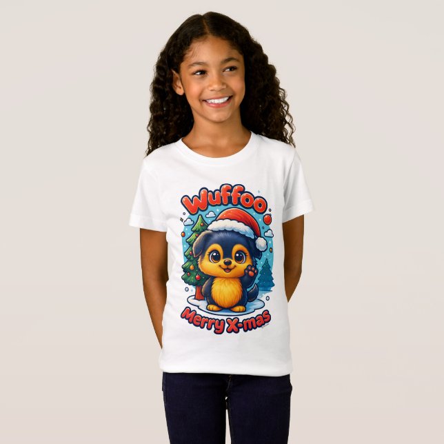 Camiseta Wuffoo Molli Merry X-mas Kawaii 3D Holiday (Frente Completa)