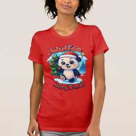 Camiseta Wuffoo Poppi Merry Natal Kawaii 3D Feriado