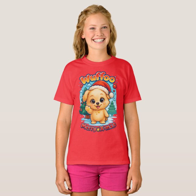 Camiseta Wuffoo Starssie Merry X-mas Kawaii 3D Holiday (Frente Completa)