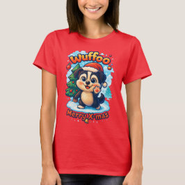 Camiseta Wuffoo Surffie Merry Natal Kawaii 3D Feriado