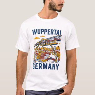 Camiseta Wuppertal Alemanha Linha de Trem Suspenso Cidade S