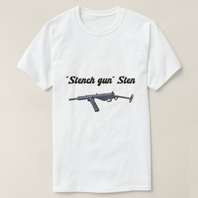 Camiseta WW2 British "Stench Gun" Sten MKII  (Frente do Design)