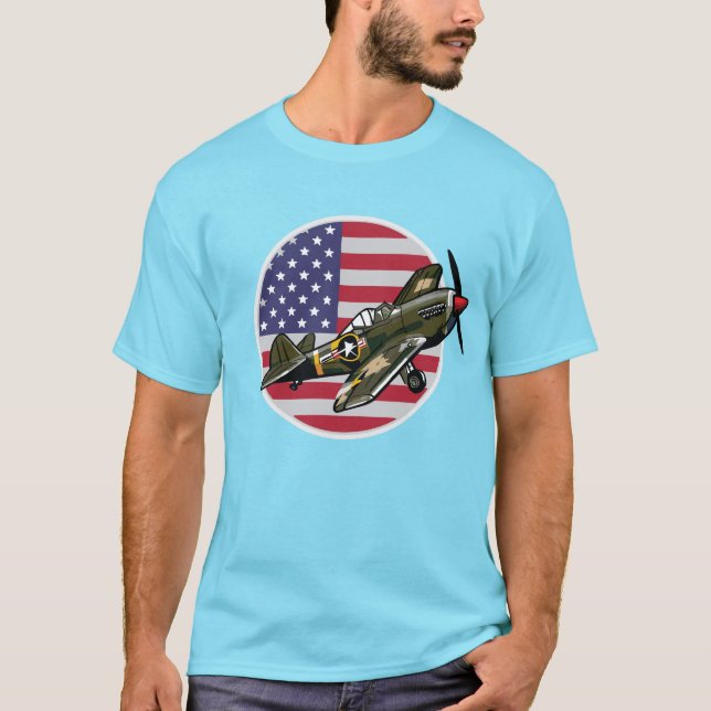 Camiseta WW2 P-40 Warhawk (Frente)