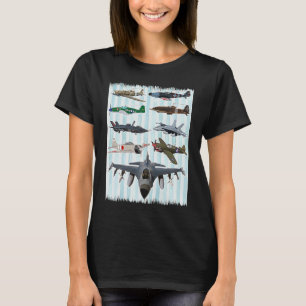 Camiseta WW2 Planes Warbird P51 Mustang Spitfire Messersch