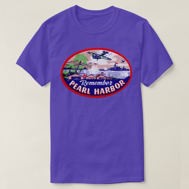 Camiseta WWII Lembrar Pearl Harbor 1 (Frente do Design)