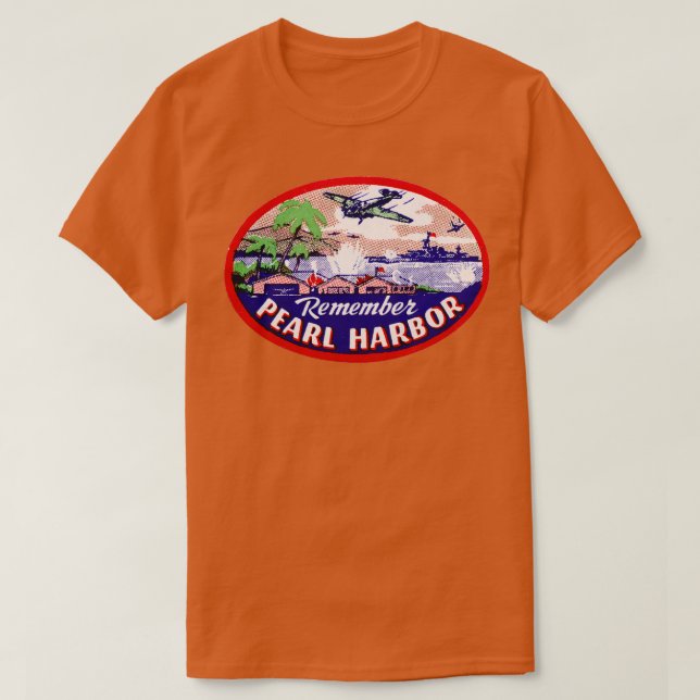 Camiseta WWII Lembrar Pearl Harbor 2 (Frente do Design)