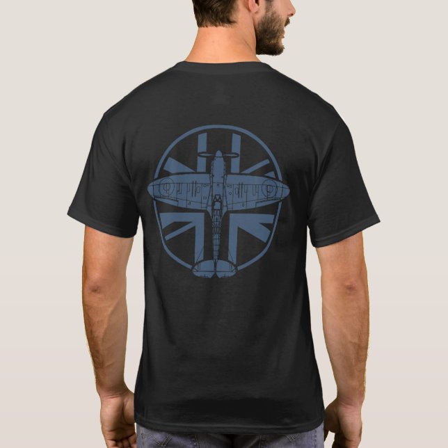Camiseta WWII Spitfire RAF 021 Dark Mediterranean Blue (Verso)