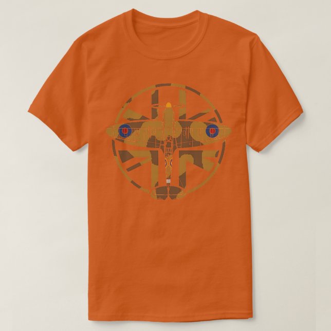 Camiseta WWII Spitfire RAF Desert Camo DEMS (Frente do Design)
