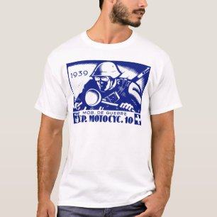 Camiseta WWII Suíço Motocicleta Empresa, azul
