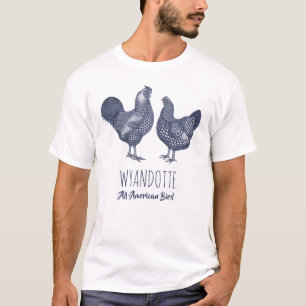Camiseta Wyandotte Galinha Todos os Pássaros Americanos