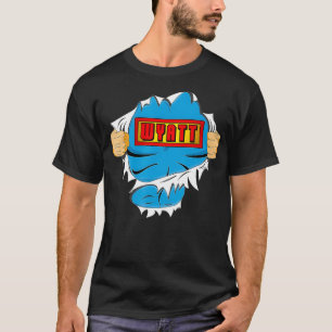 Camiseta Wyatt Name Super-Herói Presente para Meninos Chama