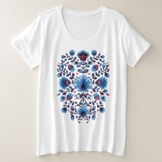 Camiseta Wycinanki Lowicz - Abertura a Azul e Vermelho