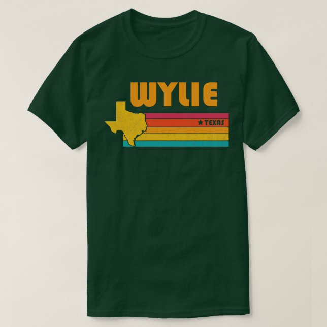 Camiseta Wylie Texas Vintage angustiou Souvenir (Frente do Design)