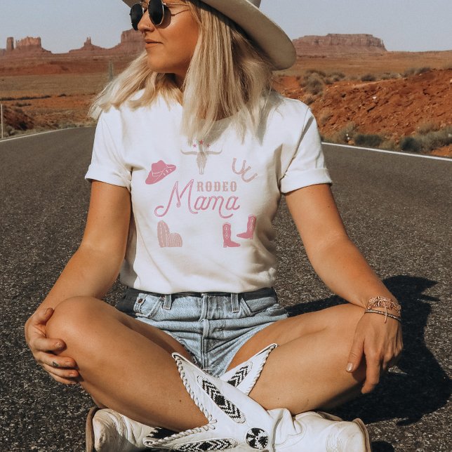 Camiseta WYNONA Blush Pink Cowgirl Rodeo Mama (Criador carregado)