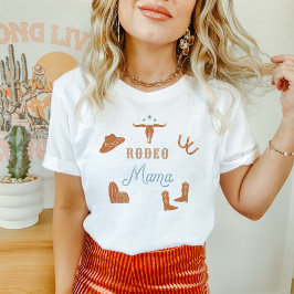 Camiseta WYNONA Orange & Teal Cowgirl Rodeo Mama