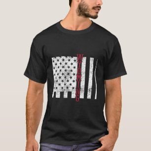 Camiseta Wyoming, Bandeira Dos Eua, 4 De Julho, Vinta Ameri
