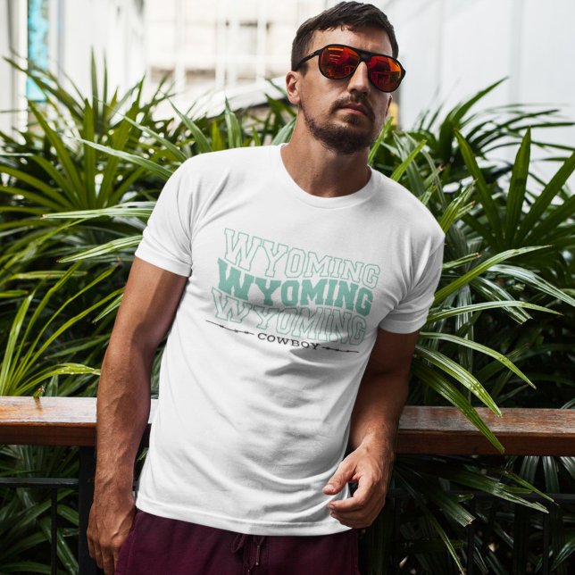 Camiseta Wyoming cowboy moderno e elegante (Criador carregado)