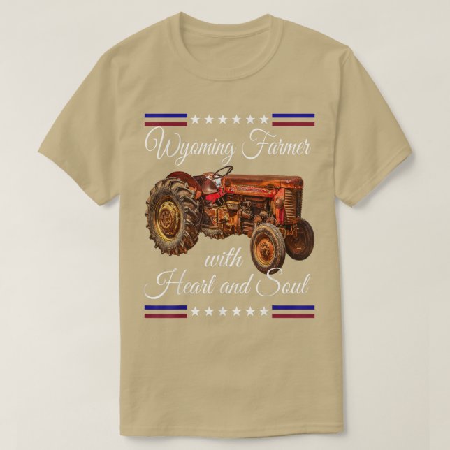 Camiseta Wyoming Farmer Retro (Frente do Design)