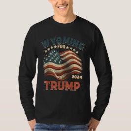 Camiseta Wyoming for Trump 2024 usa flag