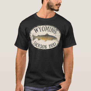 Camiseta Wyoming Jackson Hole Trout Fish Fly Fish Vintag
