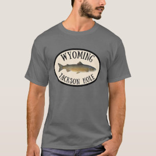 Camiseta Wyoming Jackson Hole Trout Voa Para Fora