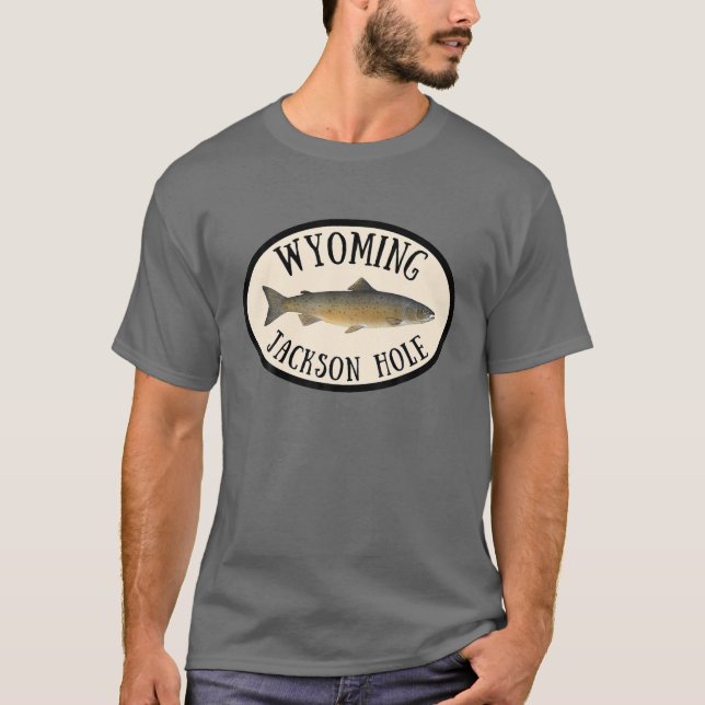 Camiseta Wyoming Jackson Hole Trout Voa Para Fora (Frente)