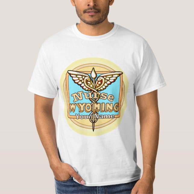 Camiseta Wyoming Nurse Caduceus (Frente)