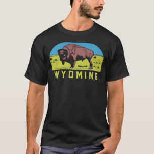 Camiseta Wyoming Wy State Bison Buffalo Viagens vintage Dec