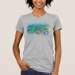 Camiseta ** X23 Monet Lily Pads Pond Angel Cherub Cinza<br><div class="desc">CINZA de cinza Pintado Clássico Monet Pintado de Lily Água e Lagoa. Os Monet Lily / Lotus são cor-de-rosa-turquesa. Se você olhar de perto, há uma moldura acima com anjos de cherub. Elegante feminina romântica Ephemera Floral Pintura Artística Única Criativa Moderna e Romântica design. (PESQUISAR 23 para designs semelhantes) O...</div>