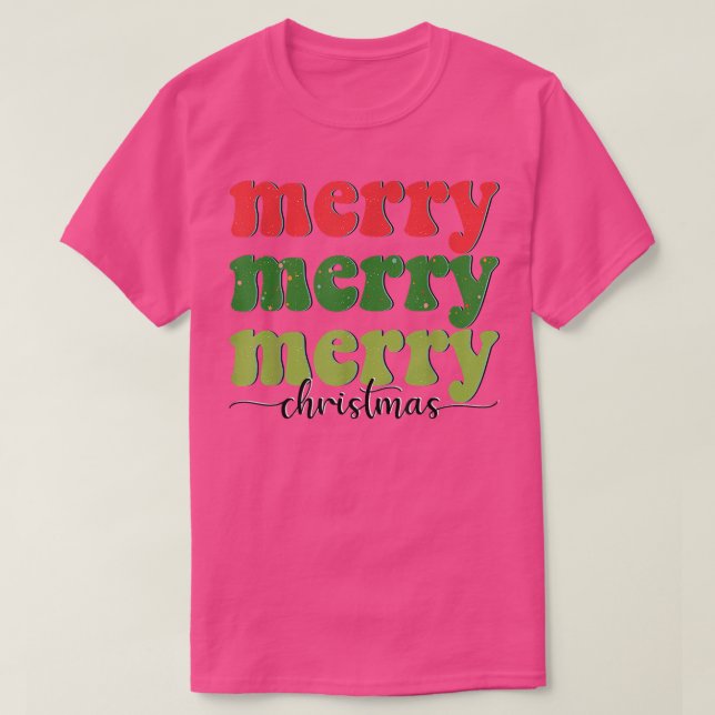Camiseta x3rd Retro Merry Natal Vibes Pajama Famil (Frente do Design)