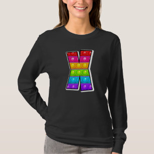 Camiseta X Letra Maiúscula X Alphabet Funny Poppin Ki