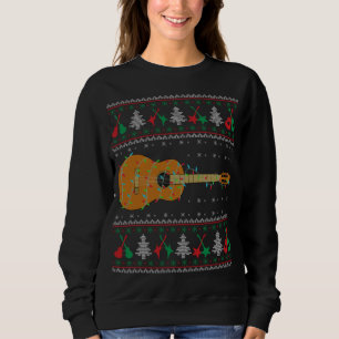 Camiseta X mas Lights Guitar Ugly Christmas Sweater Family