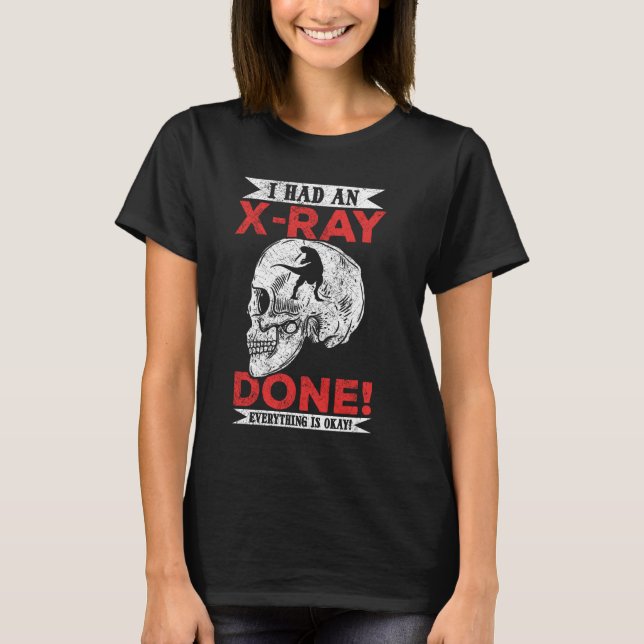 Camiseta X-Ray Black Humor e Macabre Style T REX (Frente)