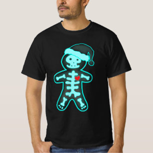 Camiseta X-Ray Gingerpão Homem Skeleton Enfermeira de Natal