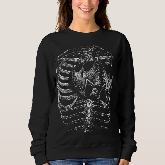 Camiseta X-Ray Skelett Korpus mit Fledermaus (Frente)