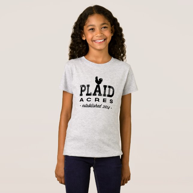Camiseta Xadrez Acres - tenra infantil (Frente Completa)