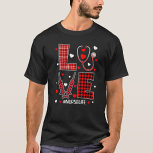 Camiseta XADREZ AMOR Estetoscópio Enfermeiro Dia de os namo