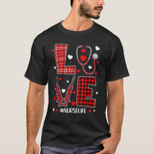 Camiseta XADREZ AMOR Estetoscópio Enfermeiro Dia de os namo