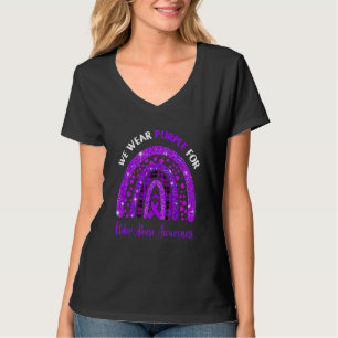 Camiseta Xadrez Arco-Íris Eu Visto Roxo Para Abuso Mais Vel