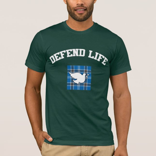 Camiseta Xadrez atlética. DEFENDA A VIDA (Frente)