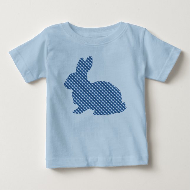 Camiseta Xadrez Azul Bunny Baby (Frente)